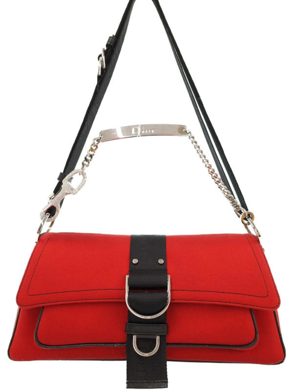 Christian Dior Hardcore Shoulder Bag red canvas John Galliano